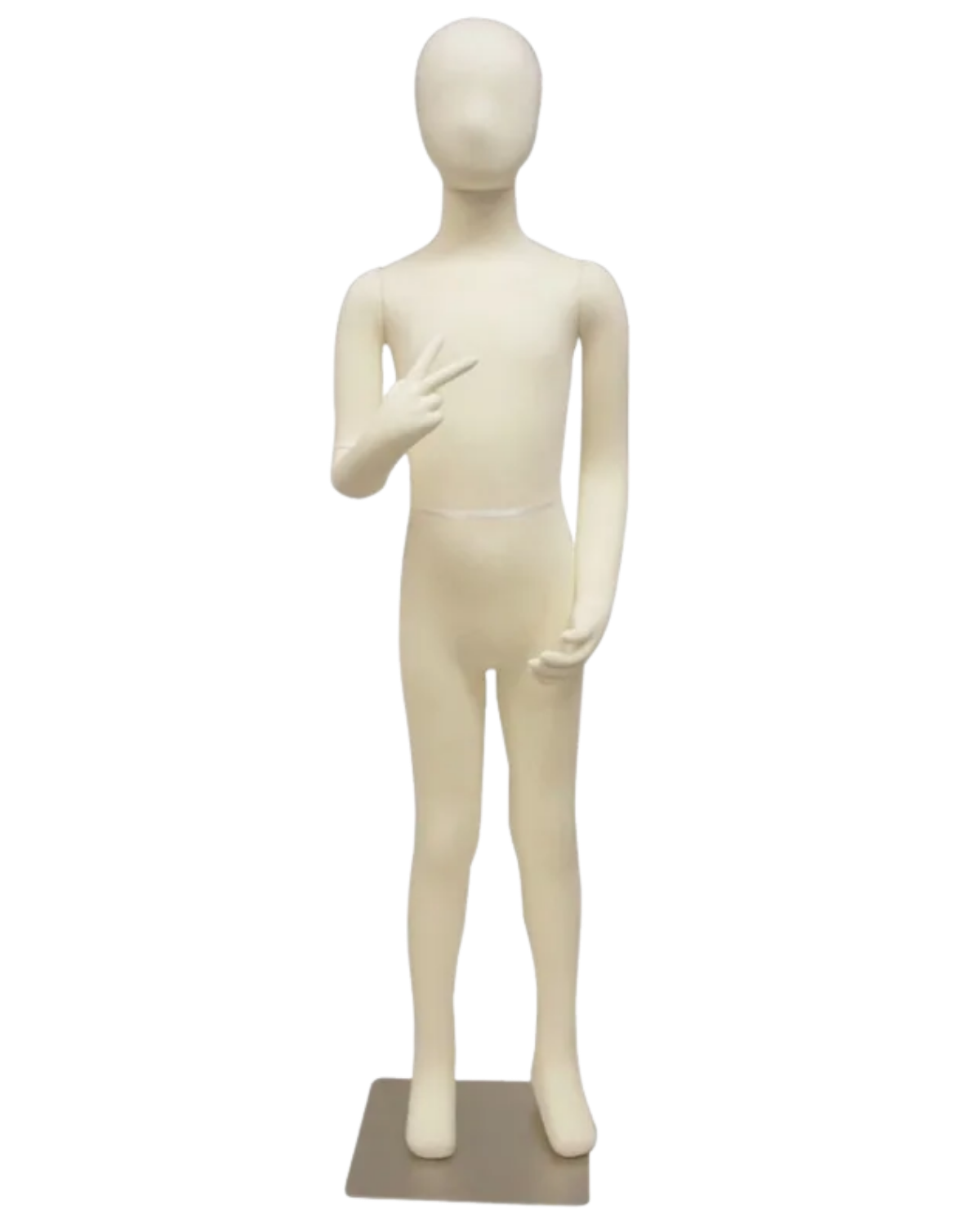 Flexible 10-year old child mannequin with jersey foam construction