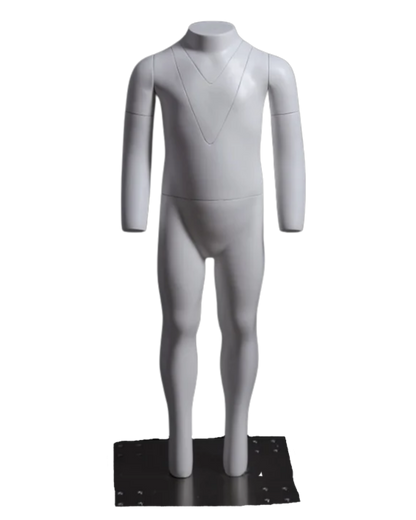 Posable Ghost Child Size 2T mannequin with detachable arms, Roxy Display, ideal for children's clothing displays.