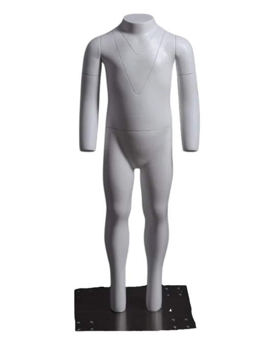 Posable Ghost Child Size 2T mannequin with detachable arms, Roxy Display, ideal for children's clothing displays.