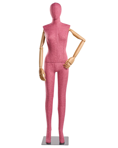 Female Fabric-Wrapped Mannequin with Articulating Arms – Multiple Poses & Finishes