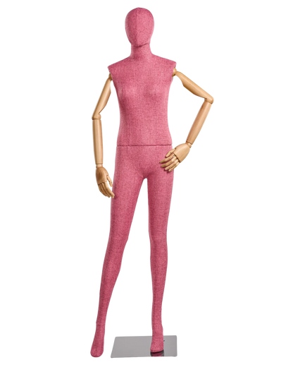 Female Fabric-Wrapped Mannequin with Articulating Arms – Multiple Poses & Finishes