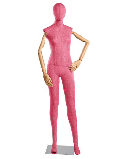 Female Fabric-Wrapped Mannequin with Articulating Arms – Multiple Poses & Finishes