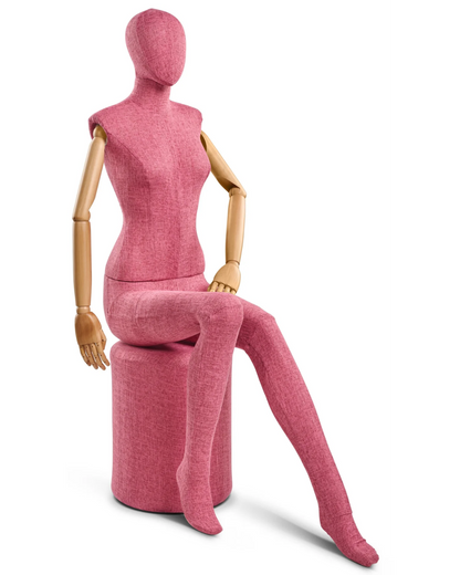 Female Fabric-Wrapped Mannequin with Articulating Arms – Multiple Poses & Finishes