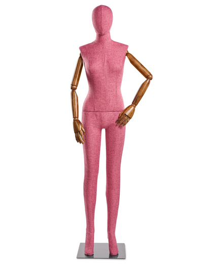Female Fabric-Wrapped Mannequin with Articulating Arms – Multiple Poses & Finishes