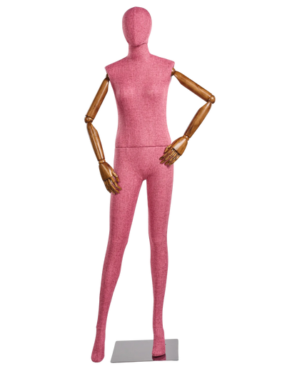 Female Fabric-Wrapped Mannequin with Articulating Arms – Multiple Poses & Finishes