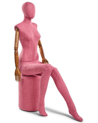 Female Fabric-Wrapped Mannequin with Articulating Arms – Multiple Poses & Finishes