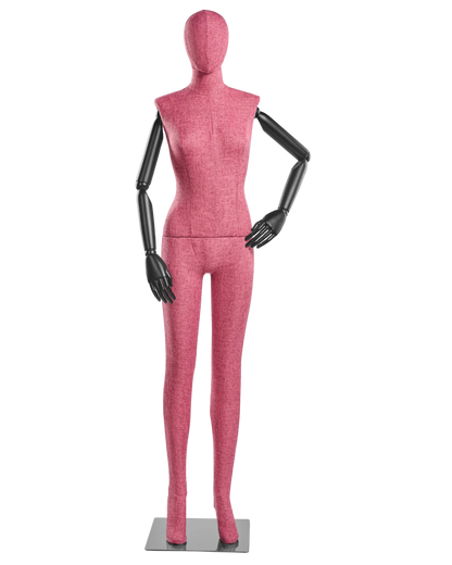 Female Fabric-Wrapped Mannequin with Articulating Arms – Multiple Poses & Finishes