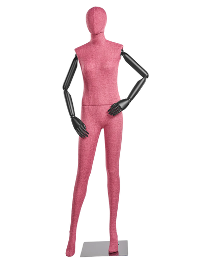 Female Fabric-Wrapped Mannequin with Articulating Arms – Multiple Poses & Finishes