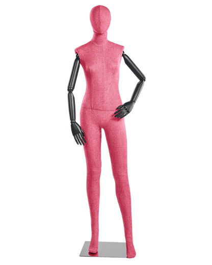 Female Fabric-Wrapped Mannequin with Articulating Arms – Multiple Poses & Finishes