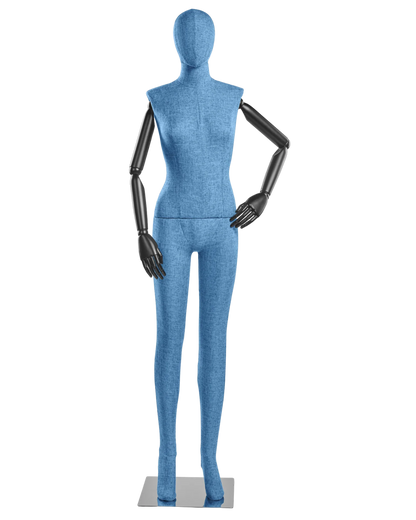 Female Fabric-Wrapped Mannequin with Articulating Arms – Multiple Poses & Finishes