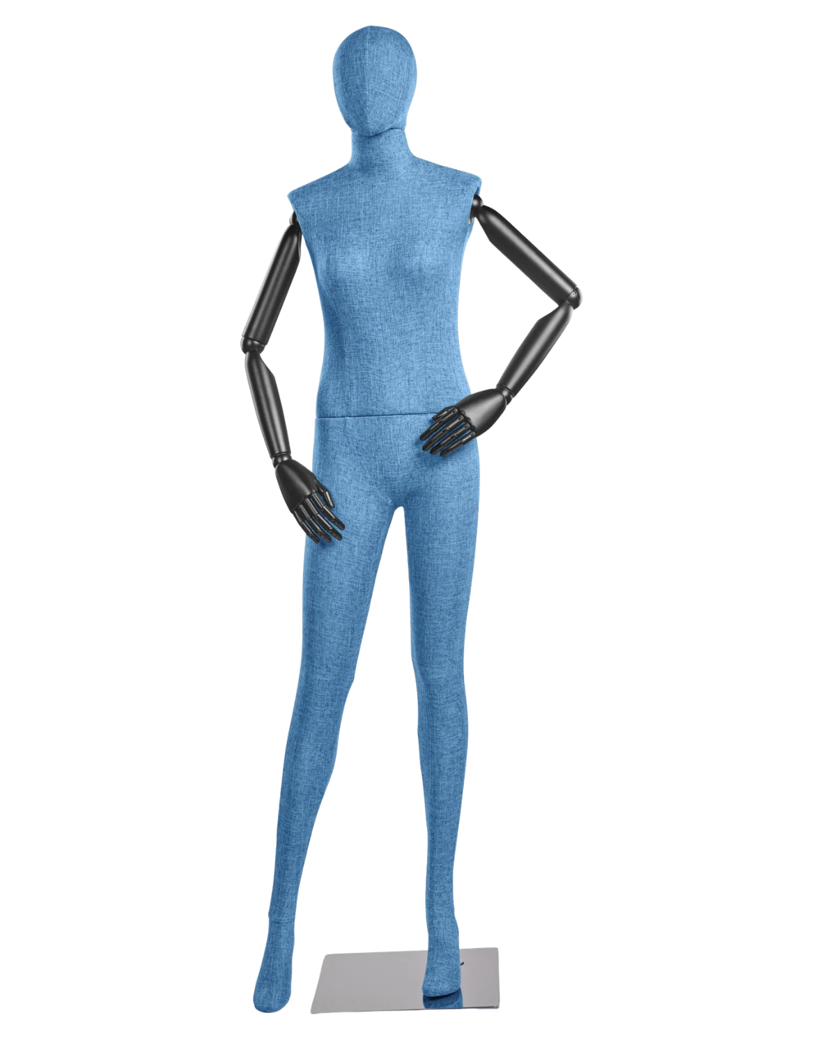 Female Fabric-Wrapped Mannequin with Articulating Arms – Multiple Poses & Finishes