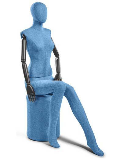 Female Fabric-Wrapped Mannequin with Articulating Arms – Multiple Poses & Finishes