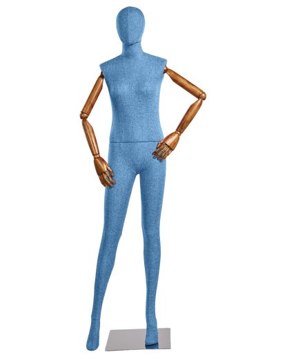 Female Fabric-Wrapped Mannequin with Articulating Arms – Multiple Poses & Finishes