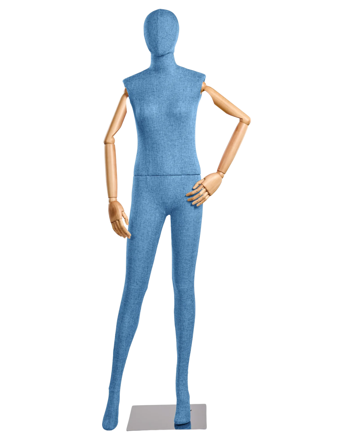 Female Fabric-Wrapped Mannequin with Articulating Arms – Multiple Poses & Finishes