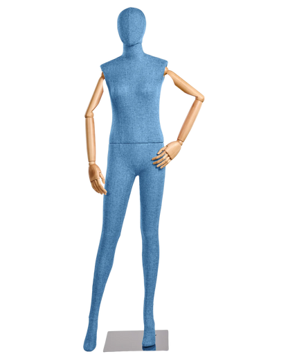 Female Fabric-Wrapped Mannequin with Articulating Arms – Multiple Poses & Finishes