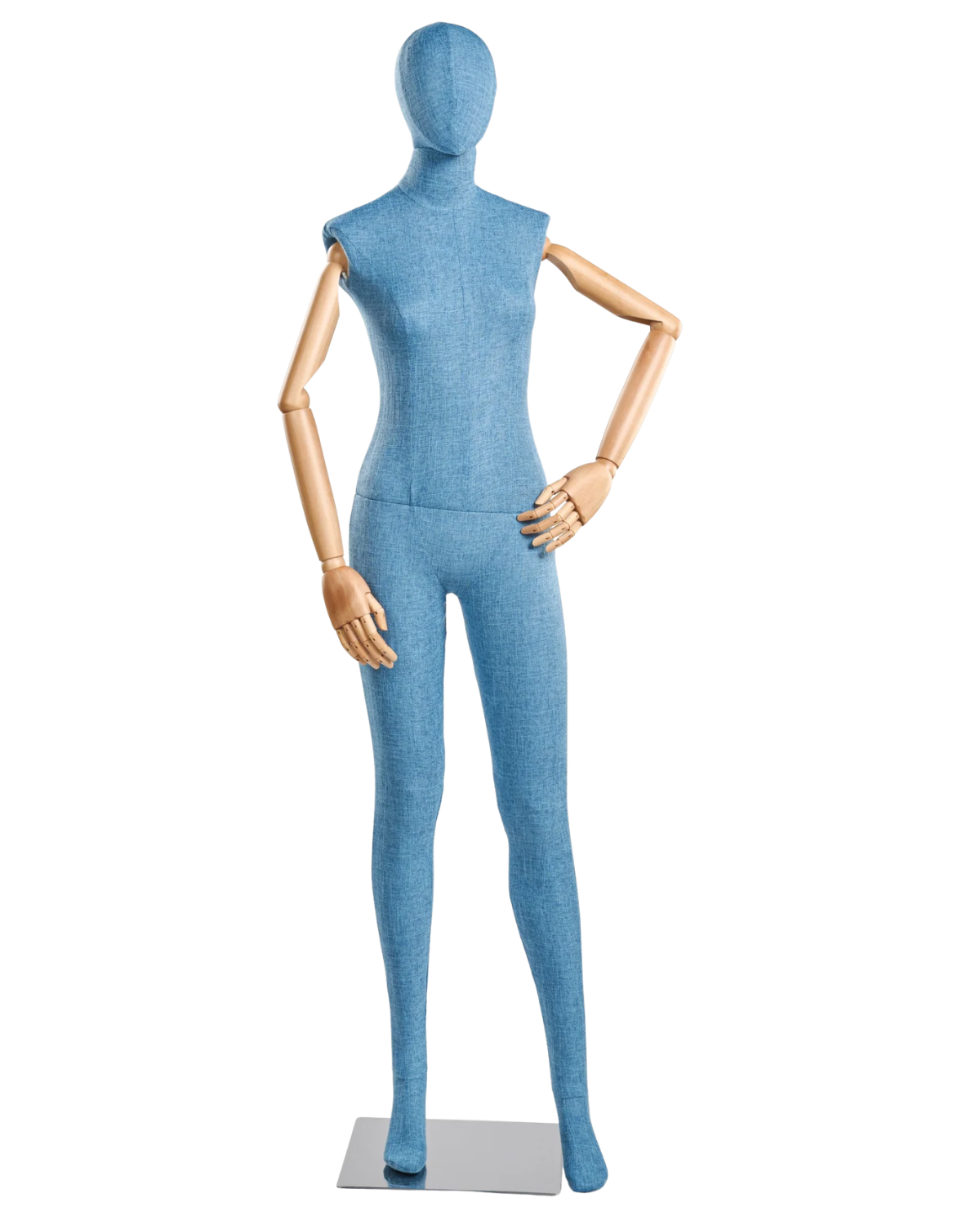 Female Fabric-Wrapped Mannequin with Articulating Arms – Multiple Poses & Finishes