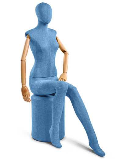 Female Fabric-Wrapped Mannequin with Articulating Arms – Multiple Poses & Finishes