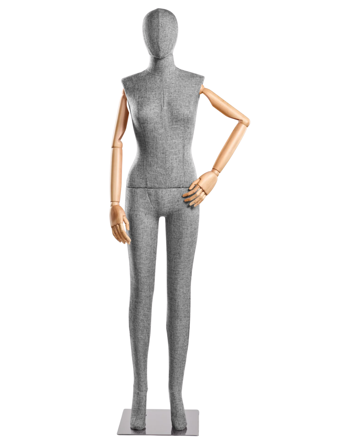 Female Fabric-Wrapped Mannequin with Articulating Arms – Multiple Poses & Finishes