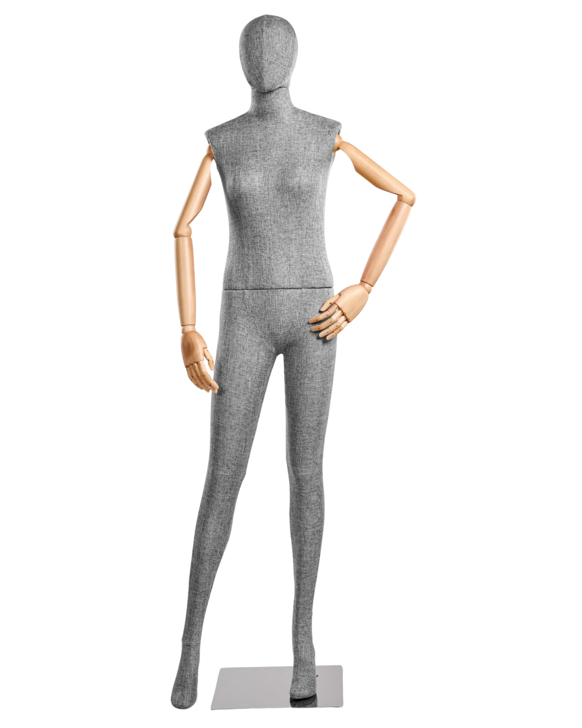 Female Fabric-Wrapped Mannequin with Articulating Arms – Multiple Poses & Finishes
