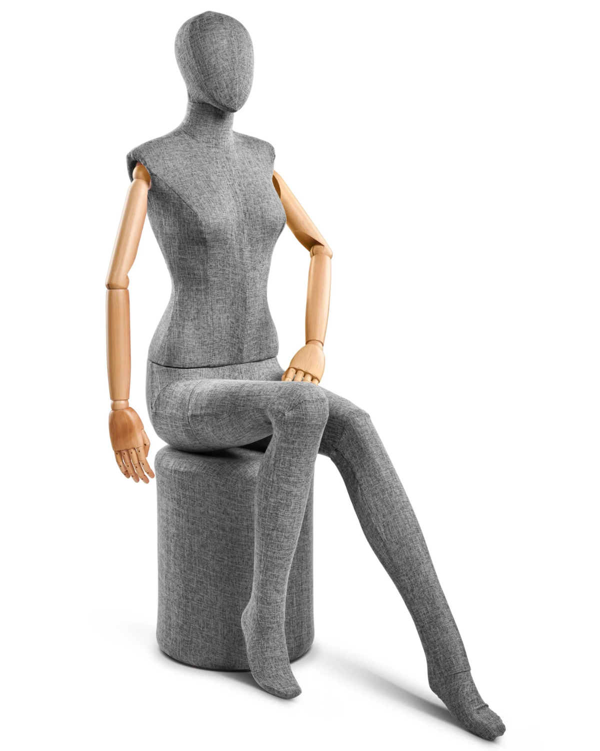 Female Fabric-Wrapped Mannequin with Articulating Arms – Multiple Poses & Finishes