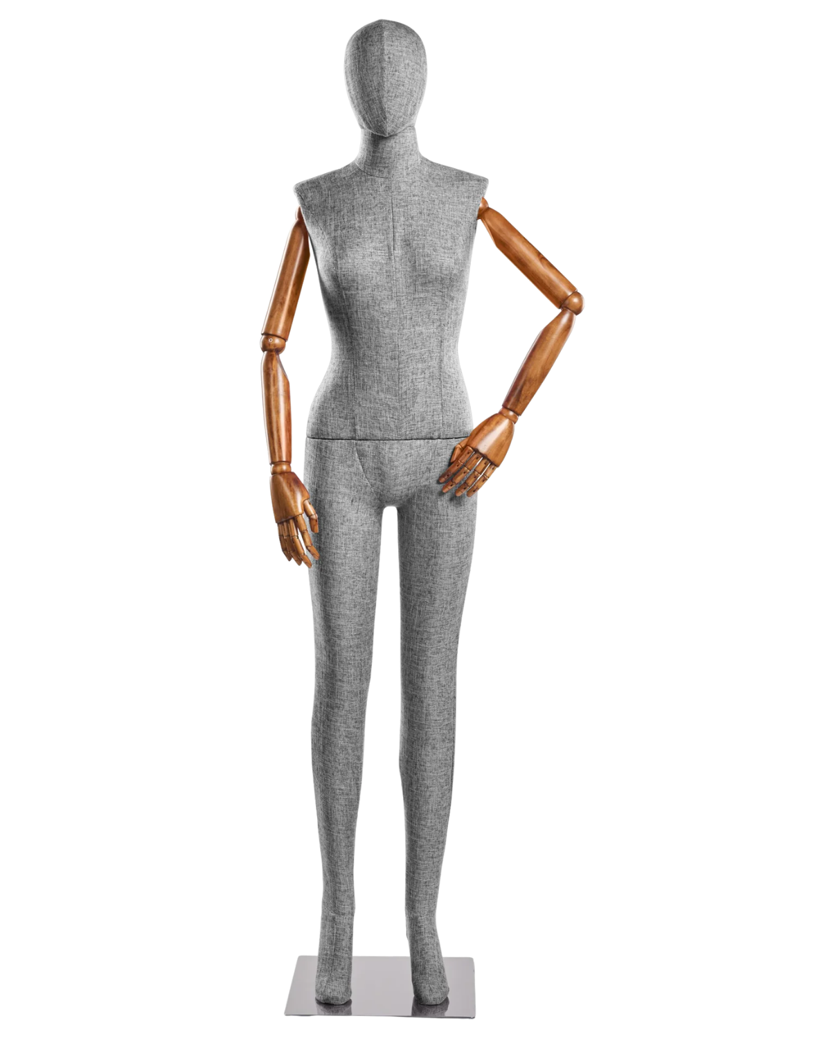 Female Fabric-Wrapped Mannequin with Articulating Arms – Multiple Poses & Finishes