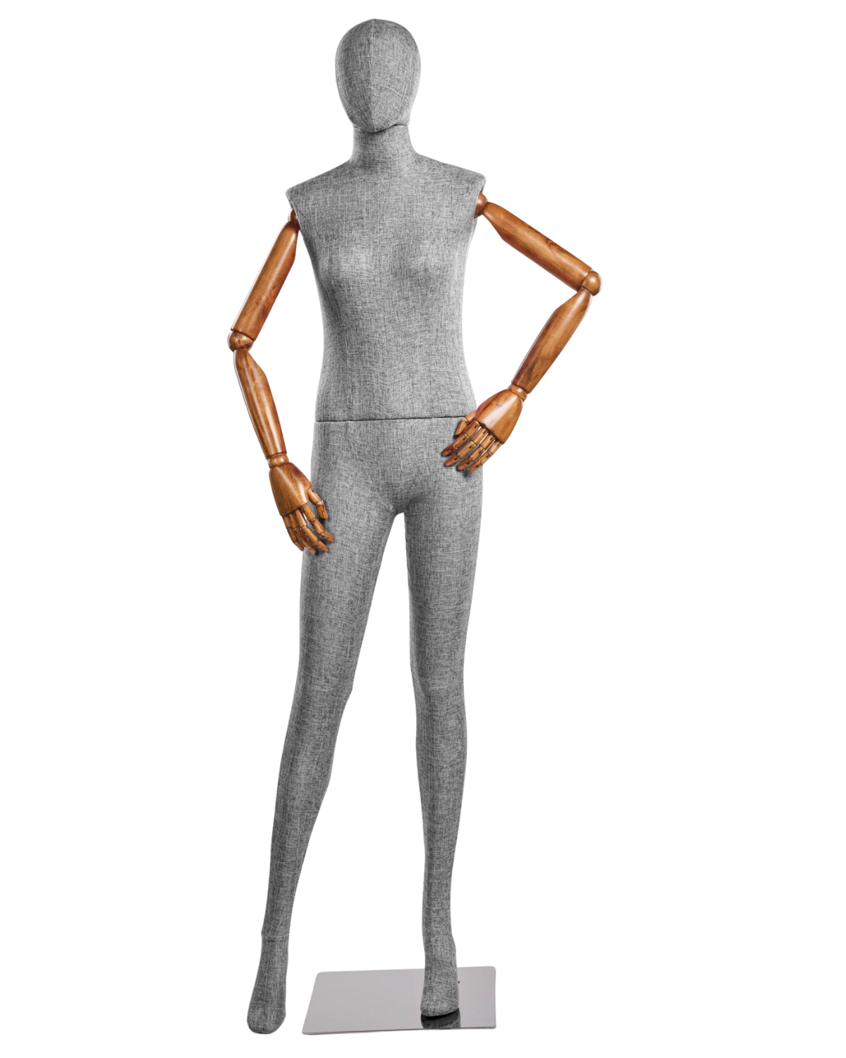 Female Fabric-Wrapped Mannequin with Articulating Arms – Multiple Poses & Finishes