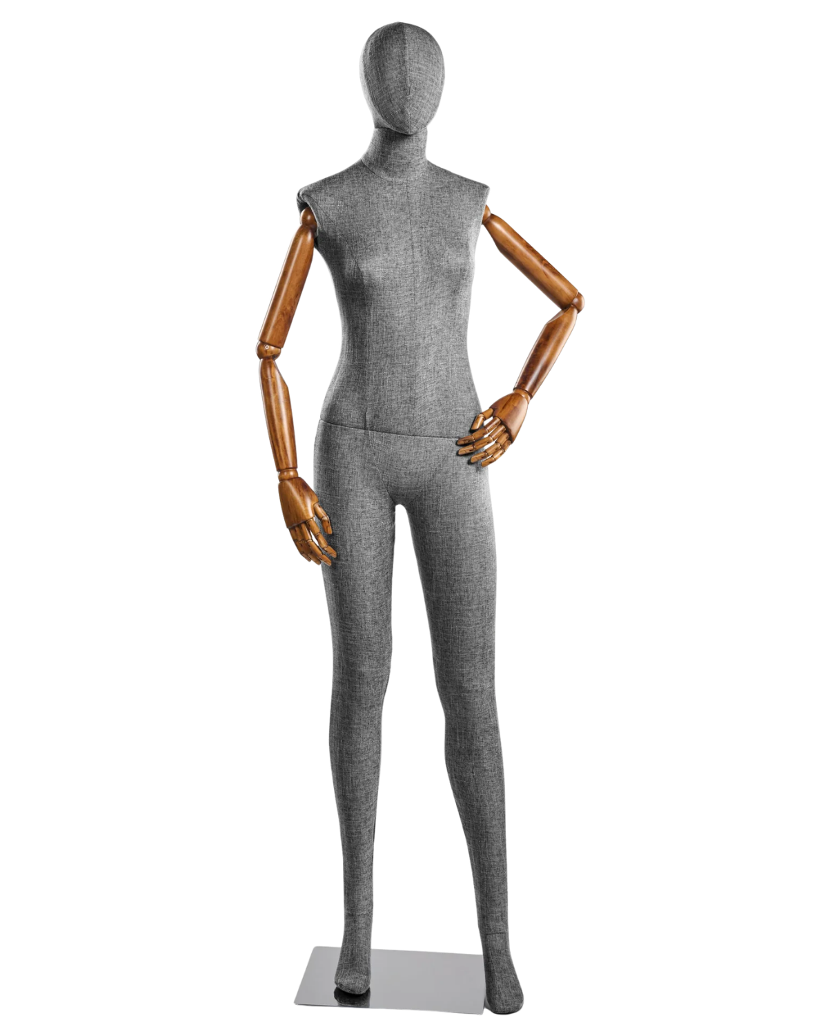 Female Fabric-Wrapped Mannequin with Articulating Arms – Multiple Poses & Finishes