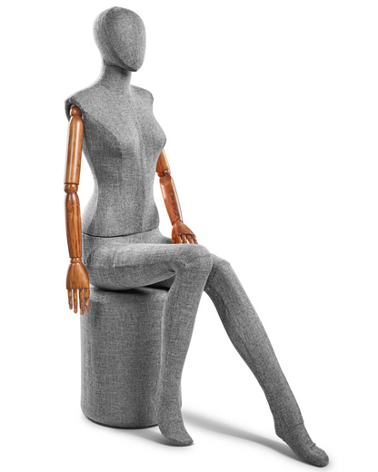 Female Fabric-Wrapped Mannequin with Articulating Arms – Multiple Poses & Finishes