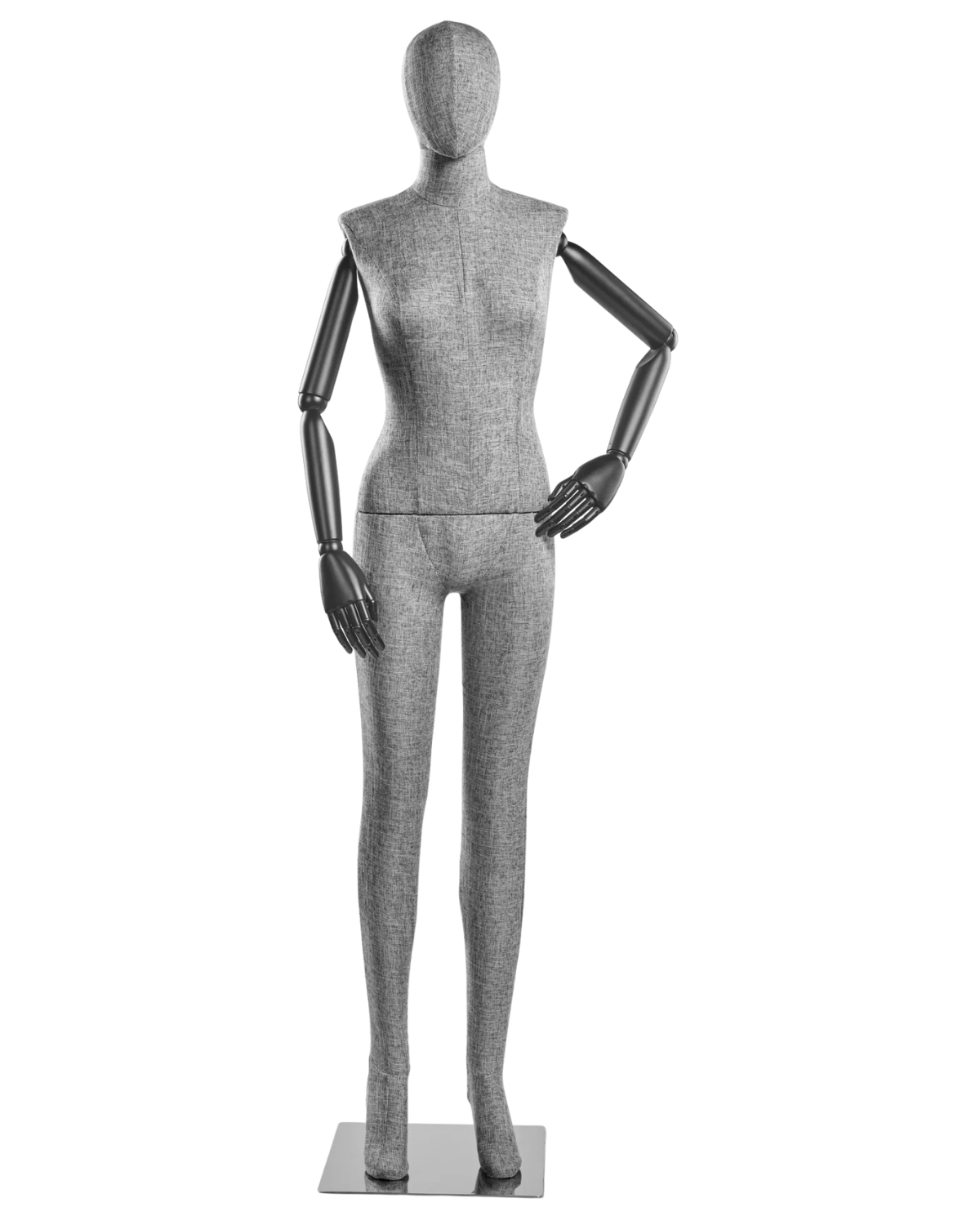 Female Fabric-Wrapped Mannequin with Articulating Arms – Multiple Poses & Finishes