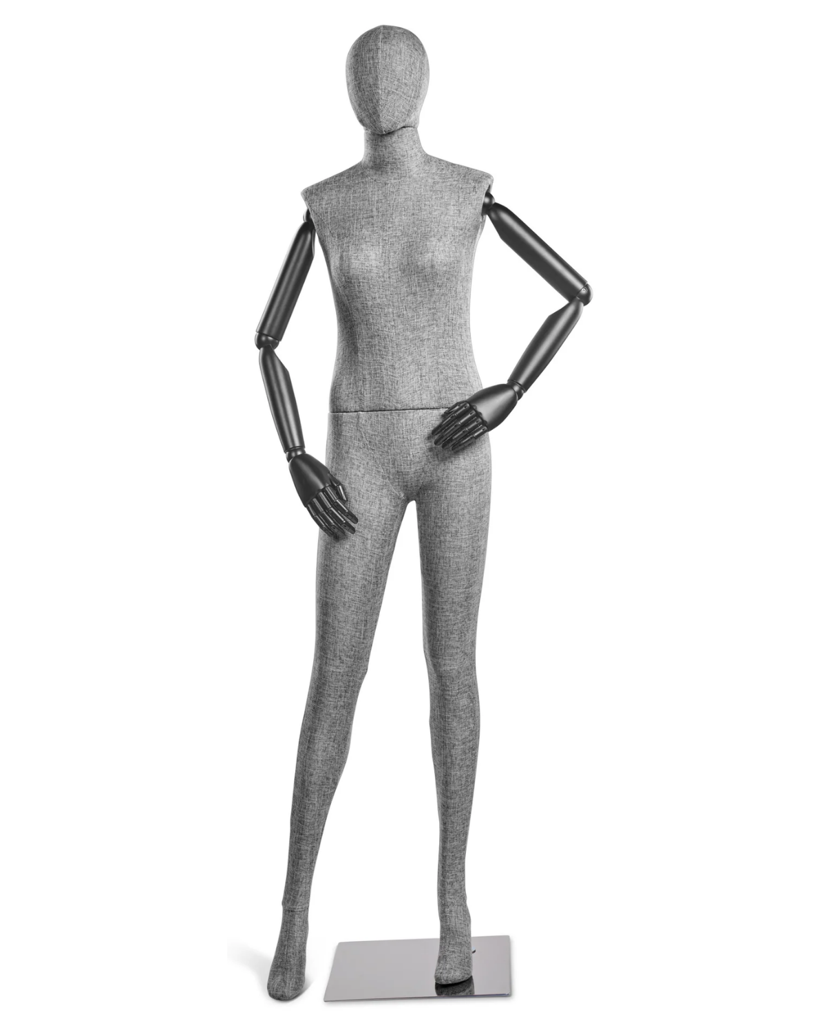 Female Fabric-Wrapped Mannequin with Articulating Arms – Multiple Poses & Finishes