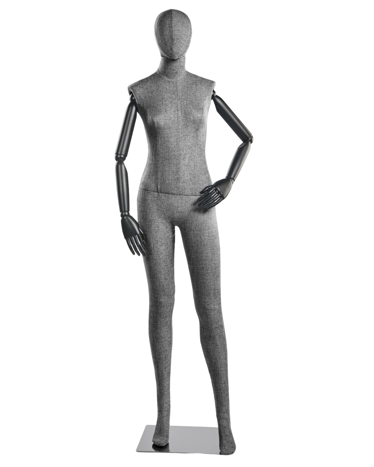 Female Fabric-Wrapped Mannequin with Articulating Arms – Multiple Poses & Finishes