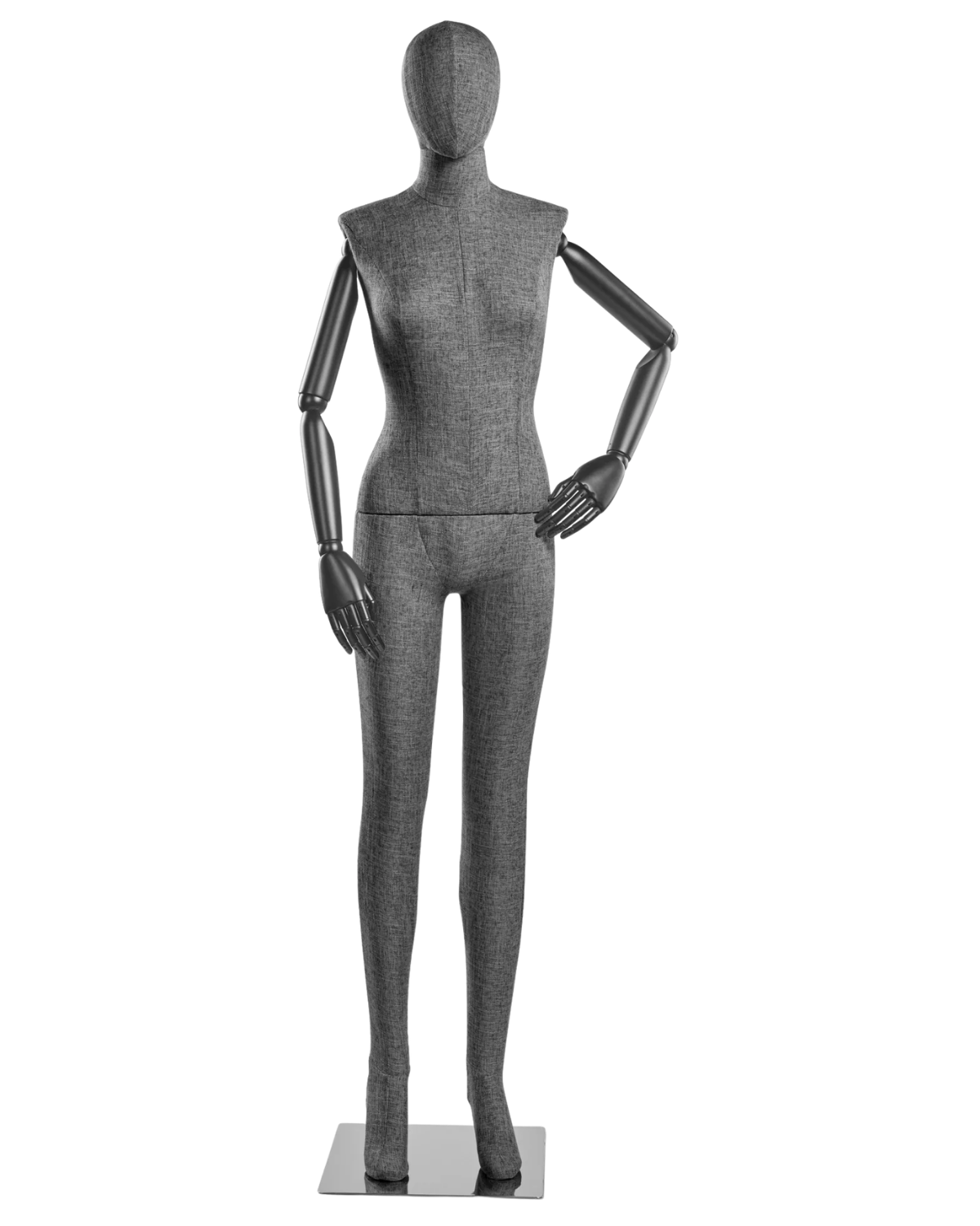 Female Fabric-Wrapped Mannequin with Articulating Arms – Multiple Poses & Finishes