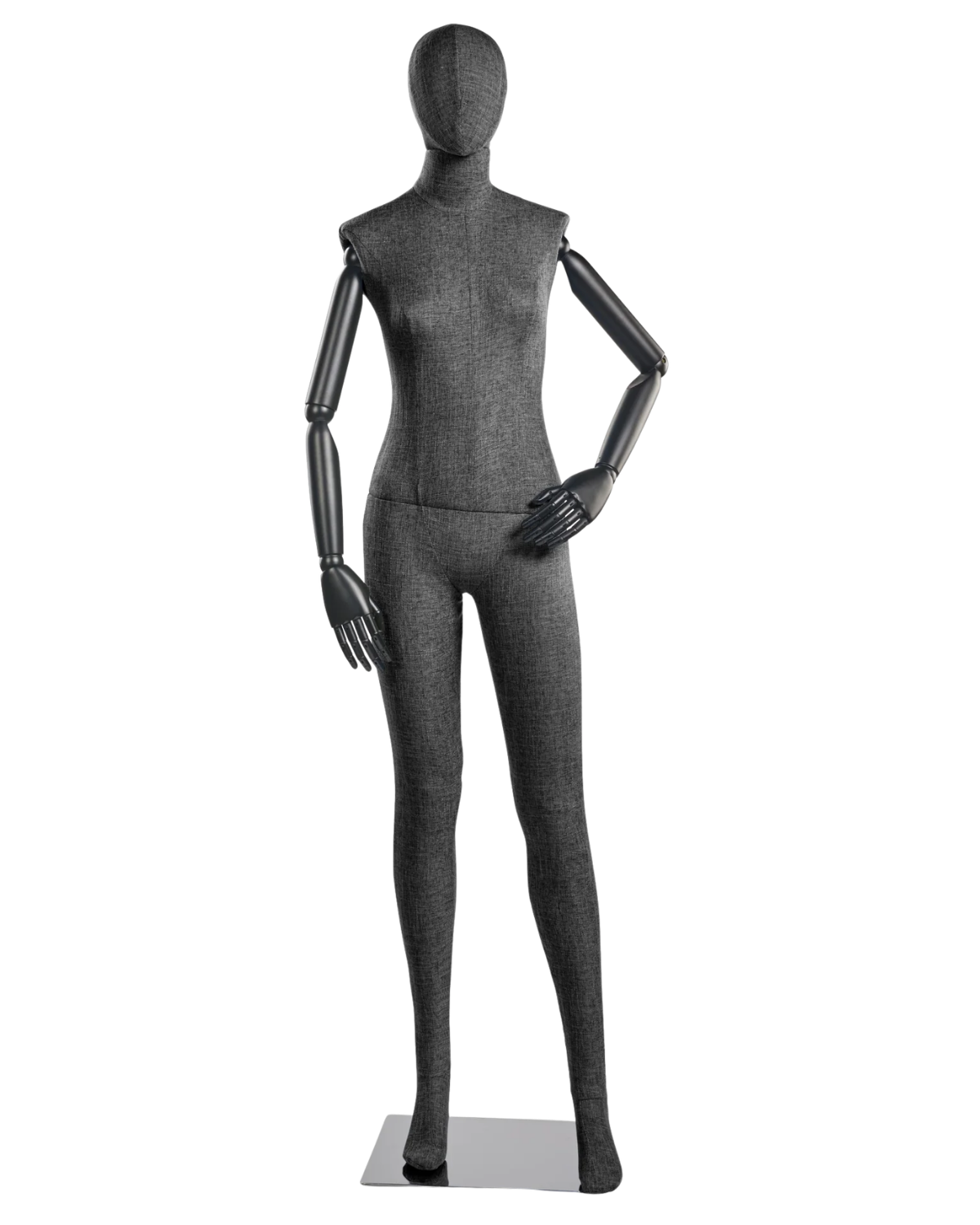Female Fabric-Wrapped Mannequin with Articulating Arms – Multiple Poses & Finishes