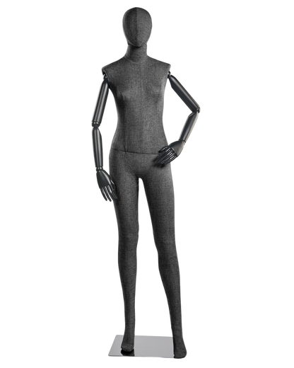 Female Fabric-Wrapped Mannequin with Articulating Arms – Multiple Poses & Finishes