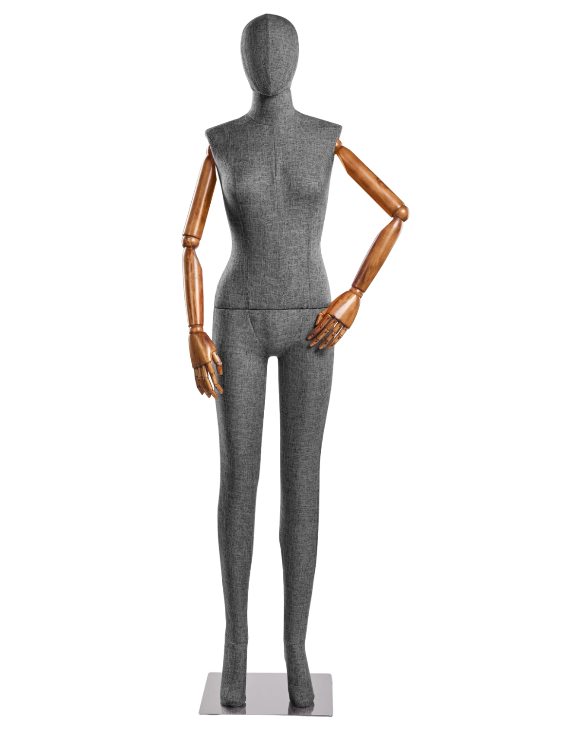Female Fabric-Wrapped Mannequin with Articulating Arms – Multiple Poses & Finishes