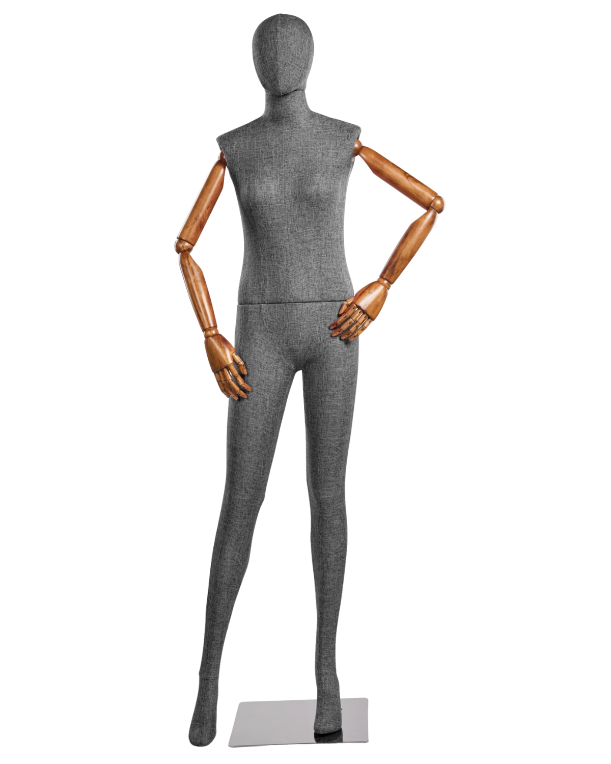 Female Fabric-Wrapped Mannequin with Articulating Arms – Multiple Poses & Finishes