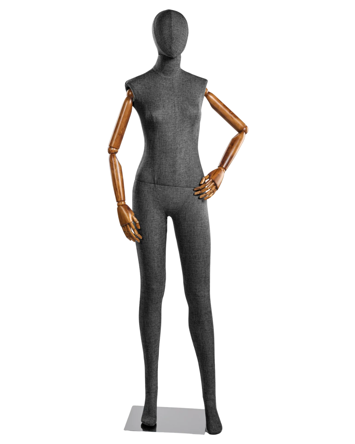 Female Fabric-Wrapped Mannequin with Articulating Arms – Multiple Poses & Finishes
