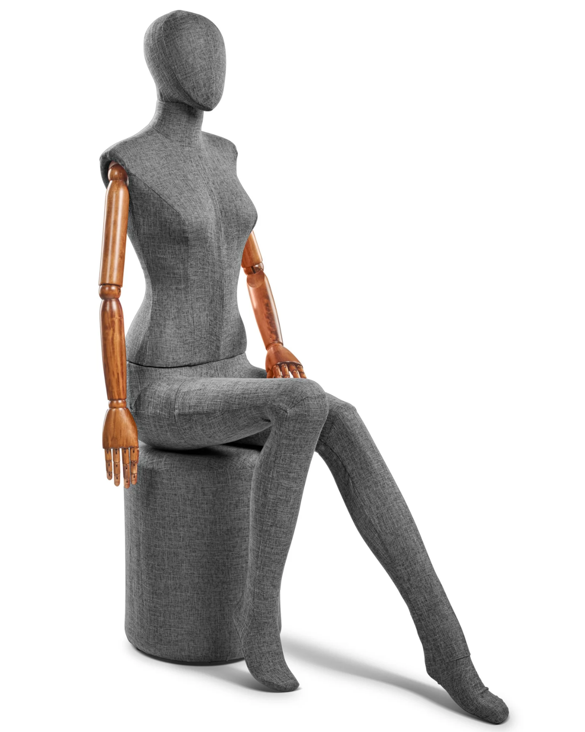 Female Fabric-Wrapped Mannequin with Articulating Arms – Multiple Poses & Finishes