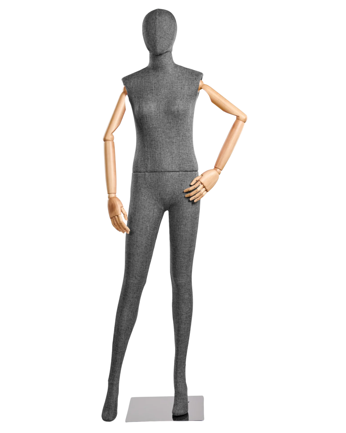 Female Fabric-Wrapped Mannequin with Articulating Arms – Multiple Poses & Finishes