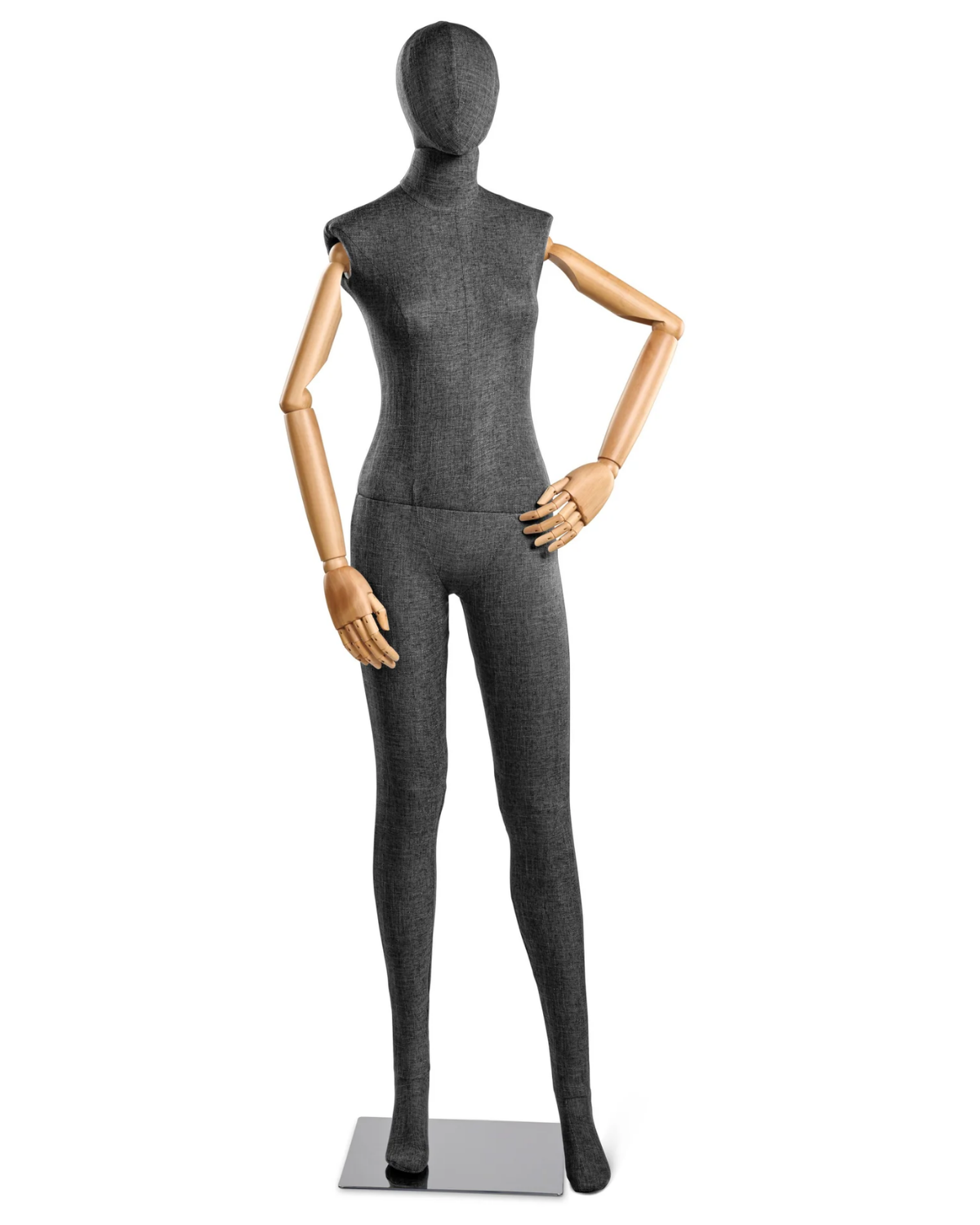 Female Fabric-Wrapped Mannequin with Articulating Arms – Multiple Poses & Finishes