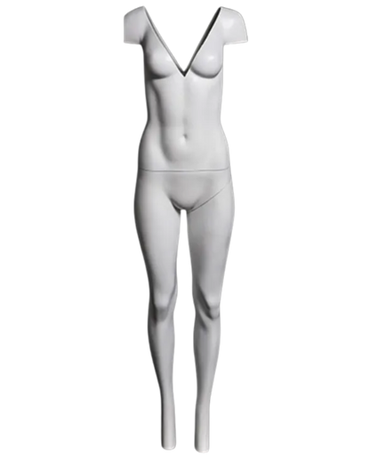 Ghost female mannequin with detachable magnetic neck and shoulder components removed