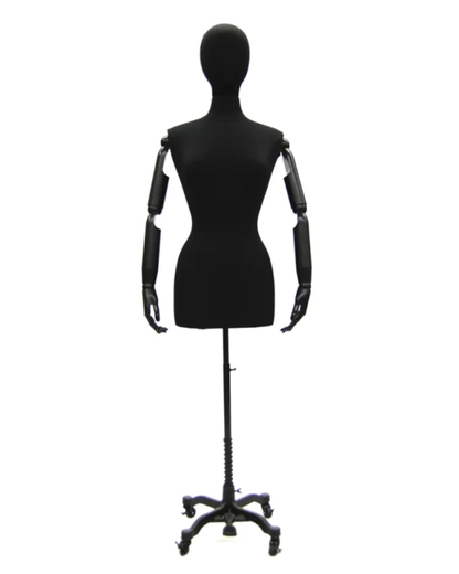 Black 3/4 dress form Female front view