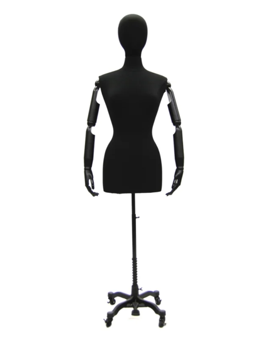 Black 3/4 dress form Female front view