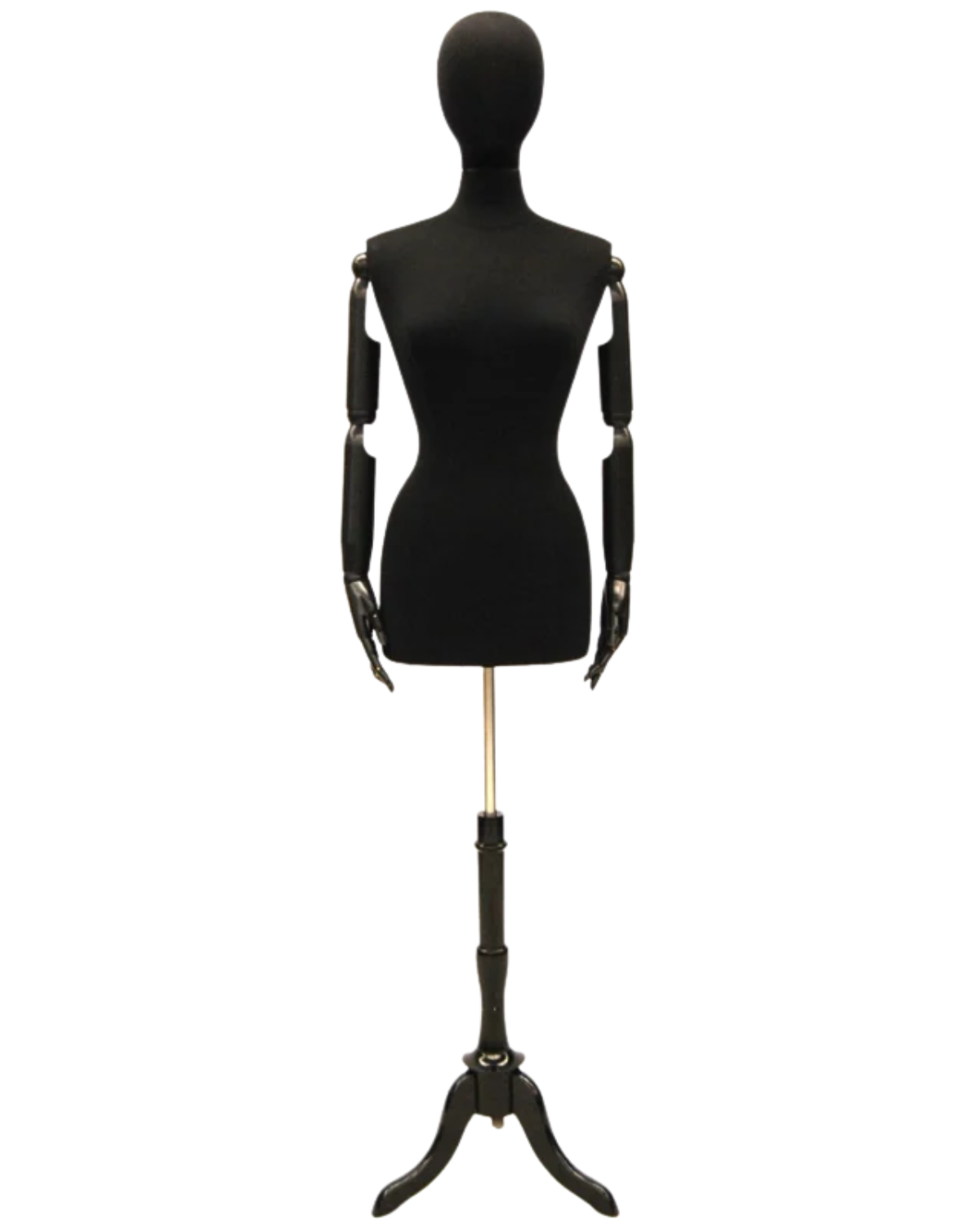 Black 3/4 dress form Female front view