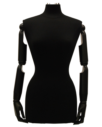 Black 3/4 dress form Female front view