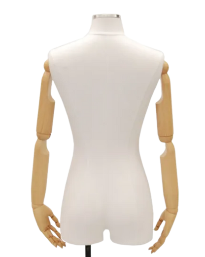 back view jersey covered beige 3/4 display form