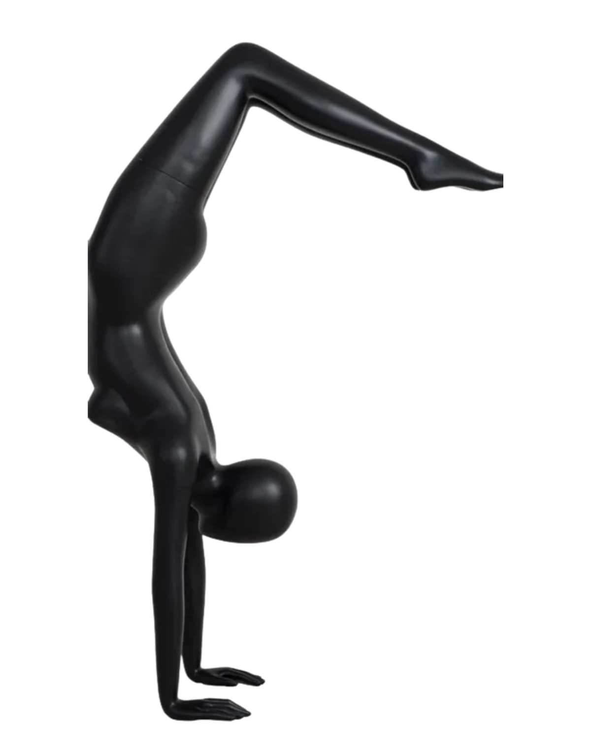 Matte black fiberglass mannequin side view 