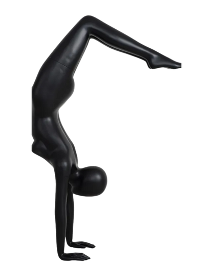 Matte black fiberglass mannequin side view 