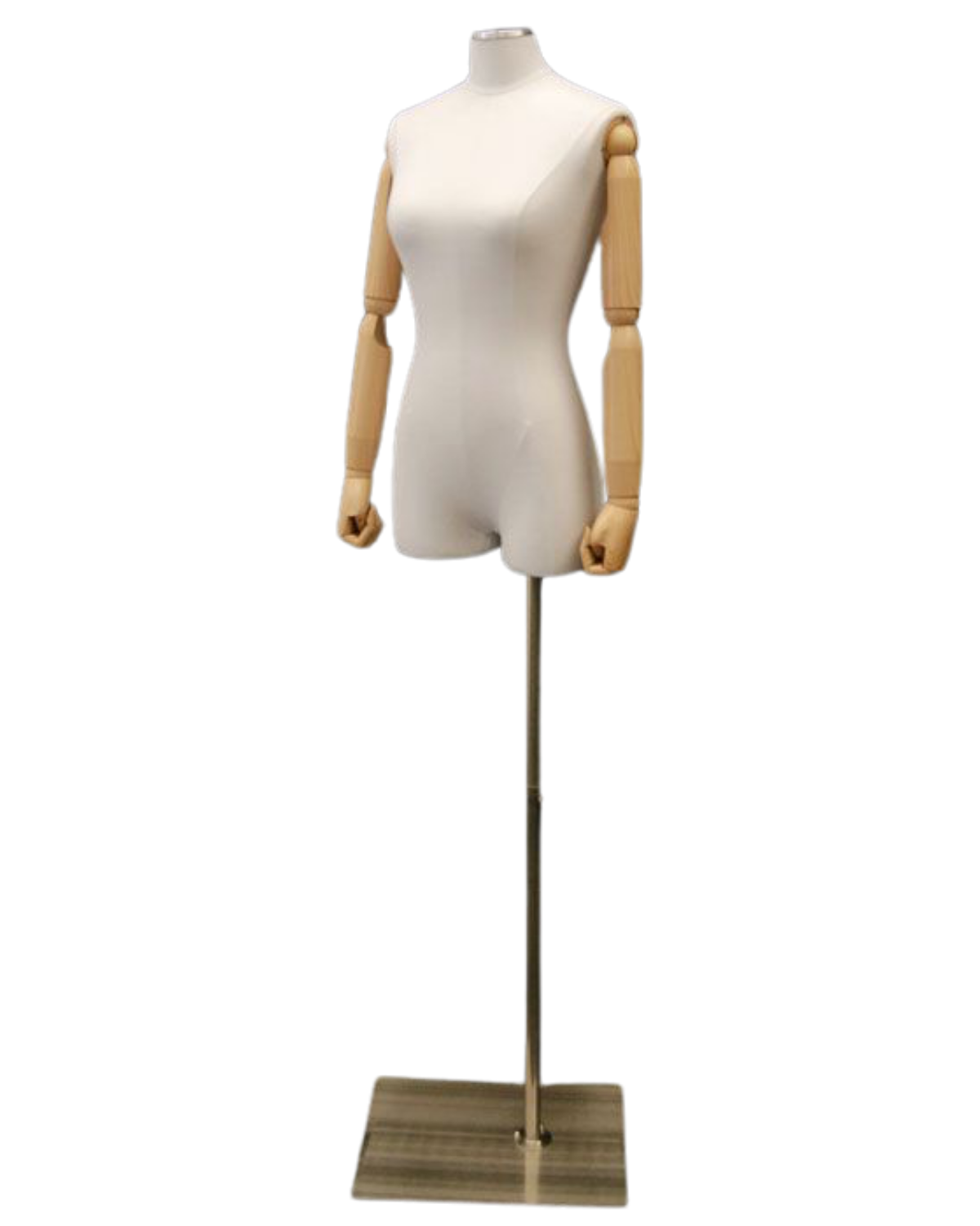 Female Dress form white linen on stand