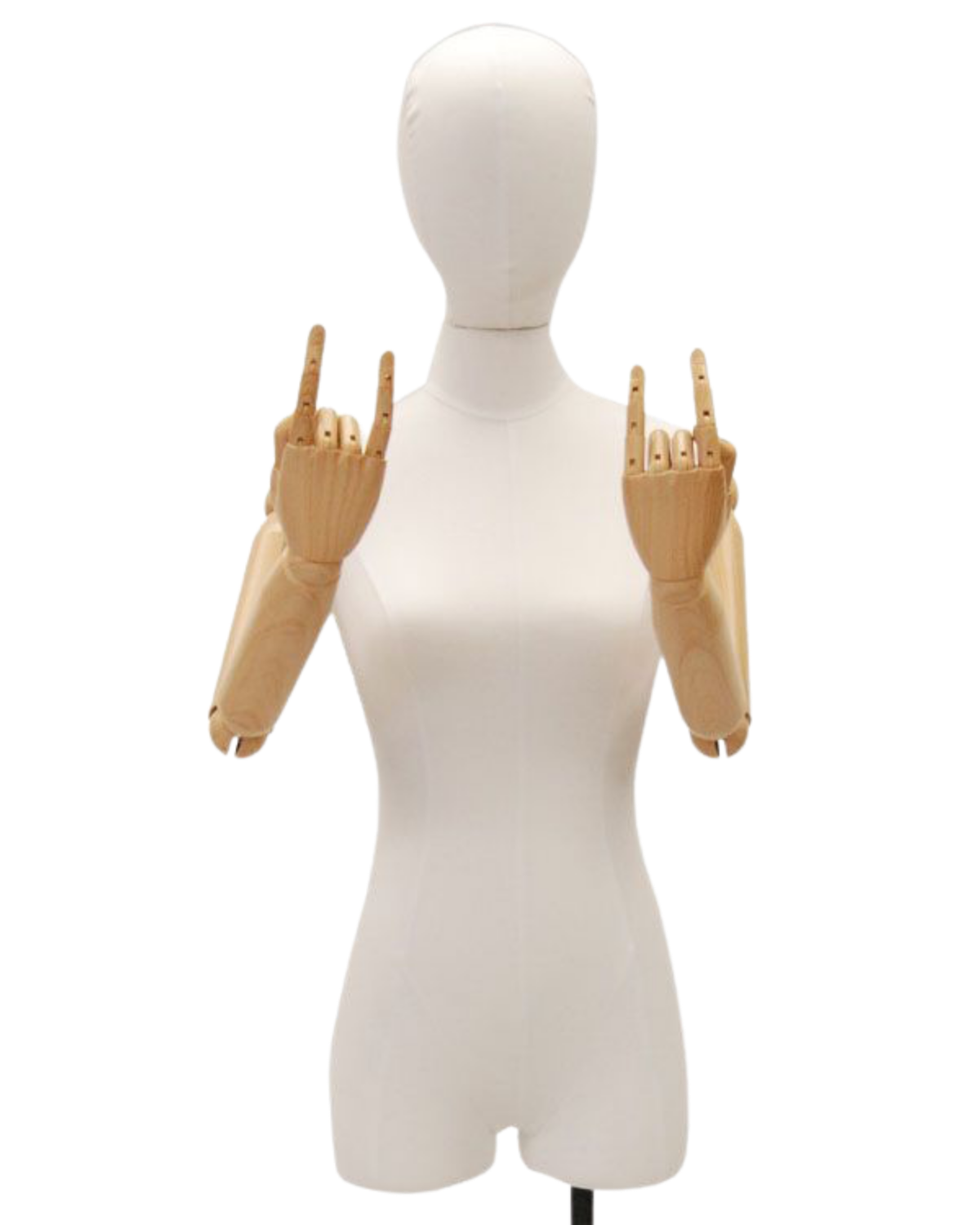 White female dress form hand pose